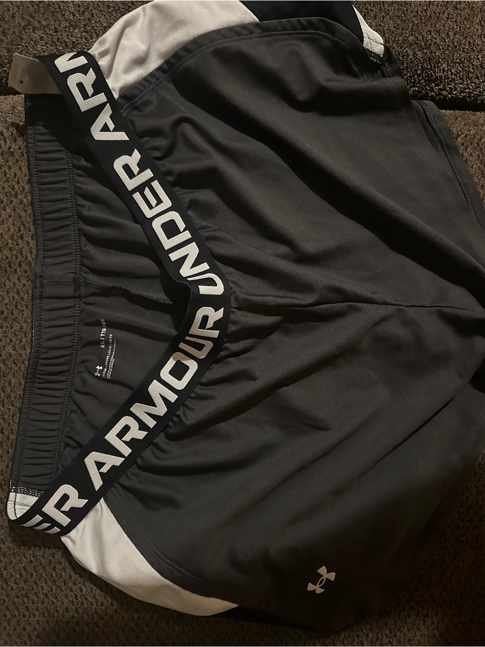 Under Armour Black Athletic Shorts with White Accents